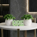 Kit Vasinhos Decorativos Serenity mais letreiro "Ore e Confie"