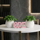 Kit Vasinhos Decorativos Serenity mais letreiro "Ore e Confie"