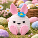 Coelhinho de Páscoa Estilo Tricô - Decoração Encantadora para Presentes e Cestas