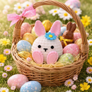 Coelhinho de Páscoa Estilo Tricô - Decoração Encantadora para Presentes e Cestas