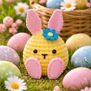 Coelhinho de Páscoa Estilo Tricô - Decoração Encantadora para Presentes e Cestas