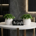 Kit Vasinhos Decorativos Serenity mais letreiro "Ore e Confie"