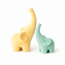 Kit 2 Elefantes Decorativos 3D com Textura Crochê (10 e 15 cm) – Design Moderno para Decoração