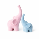 Kit 2 Elefantes Decorativos 3D com Textura Crochê (10 e 15 cm) – Design Moderno para Decoração