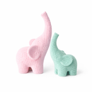 Kit 2 Elefantes Decorativos 3D com Textura Crochê (10 e 15 cm) – Design Moderno para Decoração